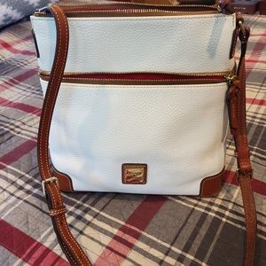 Dooney Pebble Leather Crossbody, White